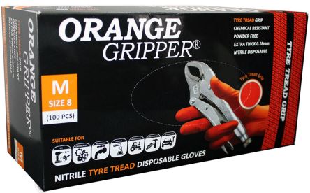 Orange Grip Ultra Nitrile Gloves Box 100 [K51E-7181-10]; 283-0813