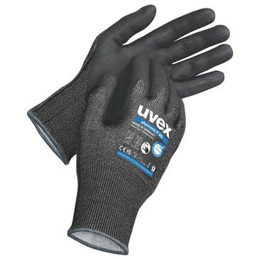 uvex phynomic F XG Black Elastane, HPPE, Polyamide, Steel Cut Resistant Work Gloves, Size 8, Aqua Polymer Coating [6006808]; 283-1600