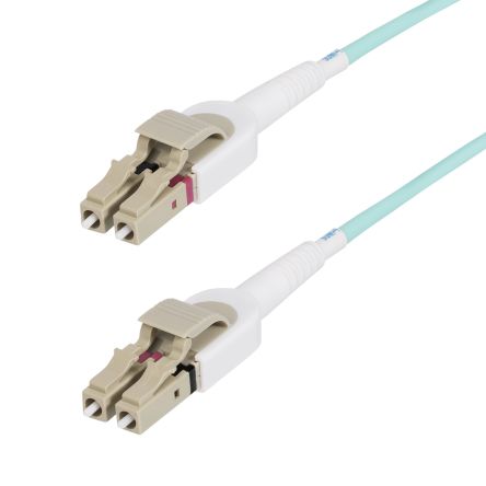 StarTech.com LC to LC Duplex Multi Mode OM4 Fibre Optic Cable, Light Blue, 5m [450FBLCLC5SW]; 287-3329