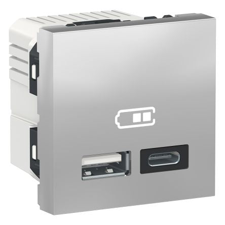 Schneider Electric Grey, 2 Gang, New Unica [NU301830]; 287-6011