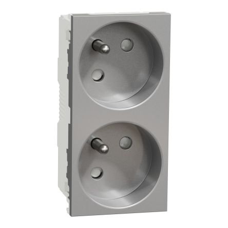 Schneider Electric Grey, 2 Gang, New Unica [NU306930]; 287-6016