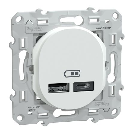 Schneider Electric White, 1 Gang, Ovalis C Series [S320401]; 287-6104