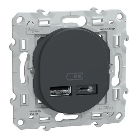 Schneider Electric Anthracite, 1 Gang, Ovalis C Series [S340401]; 287-6115