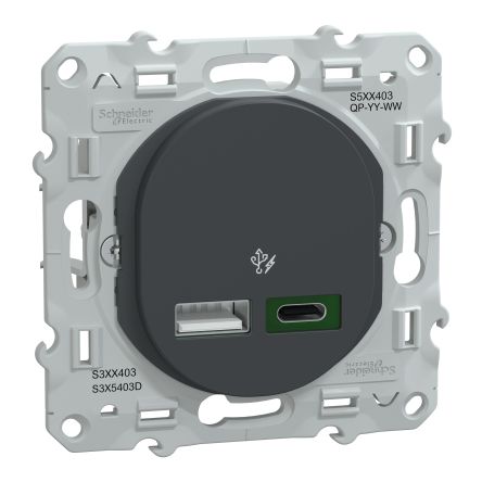 Schneider Electric Anthracite, 1 Gang, Ovalis C Series [S340403]; 287-6116