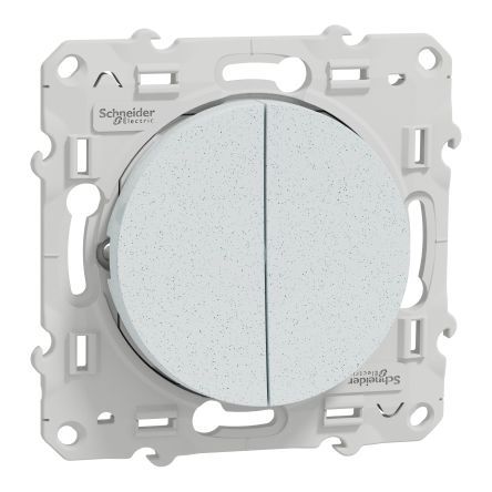 Schneider Electric White Rocker Switch, 2 Way, 2 Gang, Odace [S510214]; 287-6133