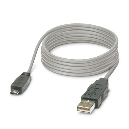 Phoenix Contact , Male USB A to Male Micro USB B, 2m [2701626]; 287-7843