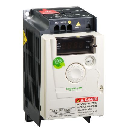Schneider Electric Variable Speed Drive, 0.18 kW, 1 Phase, 240 V, 1.4 A, Altivar 12 Series [ATV12H018M2X]; 288-7137