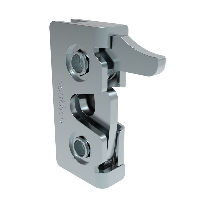 SOUTHCO Rotary Push-to-Close Latch, Micro Size, Two Stage, with Integrated Bumper, Hand Operated Trigger, 4.5 mm Thru, Steel, Zinc Plate, Bright chromate [R4-05-40-405-10]