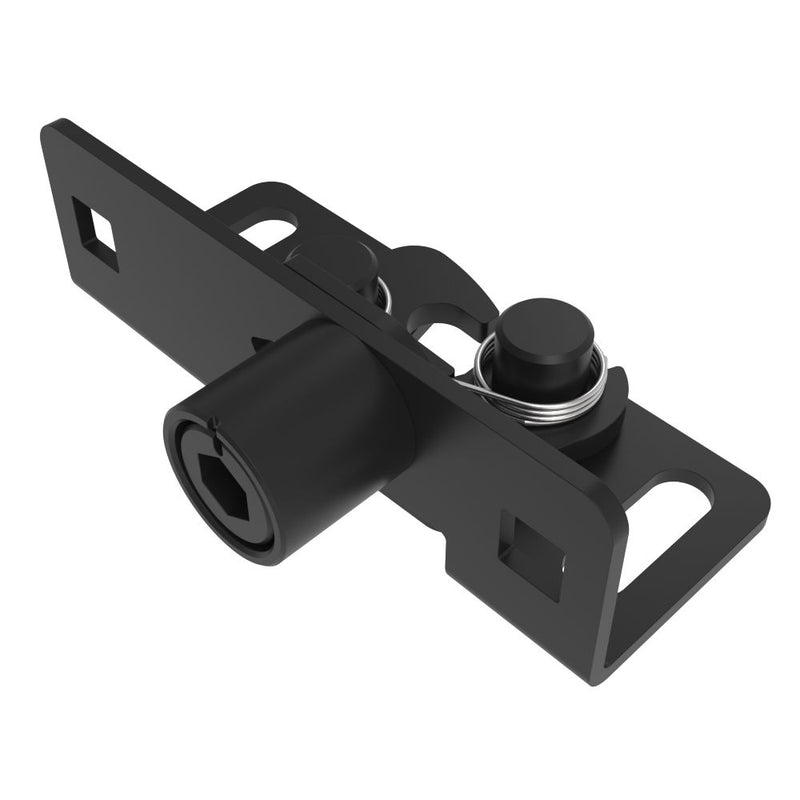 SOUTHCO Rotary Push-to-Close, Medium Size, Single Stage, Tool Actuated with 8 mm Hex Recess, Steel, Zinc Nickel, Black [R4-15-10-010-15]