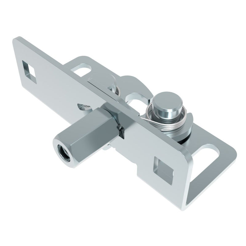 SOUTHCO Rotary Push-to-Close, Medium Size, Single Stage, Tool Actuated with 22 mm Hex Head with M6 Thread, Steel, Zinc Plate-Bright chromate, Bright [R4-15-10-250-10]