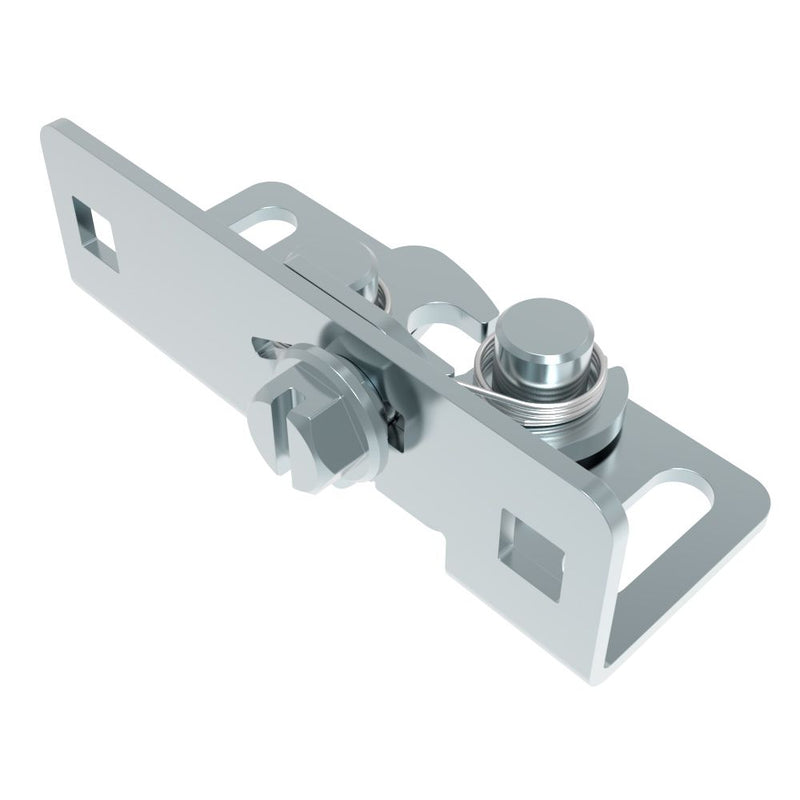 SOUTHCO Rotary Push-to-Close, Medium Size, Single Stage, Tool Actuated with 6 mm Slotted Hex Head with Flange, Steel, Zinc Plate-Bright chromate, Bright [R4-15-10-270-10]