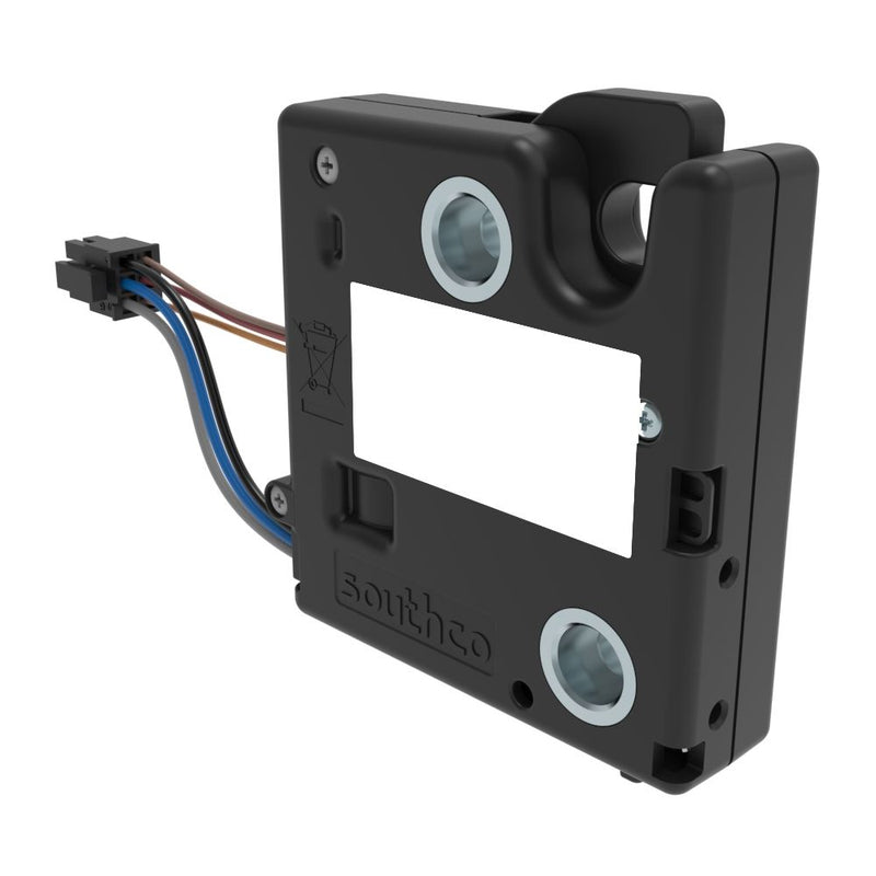 SOUTHCO Electronic Rotary Push-to-Close Latch, Delayed Relock, With Cam Switch, Non-sealed Connector, Thru Hole, PC/ABS Blend, 0 [R4-EM-63-161]