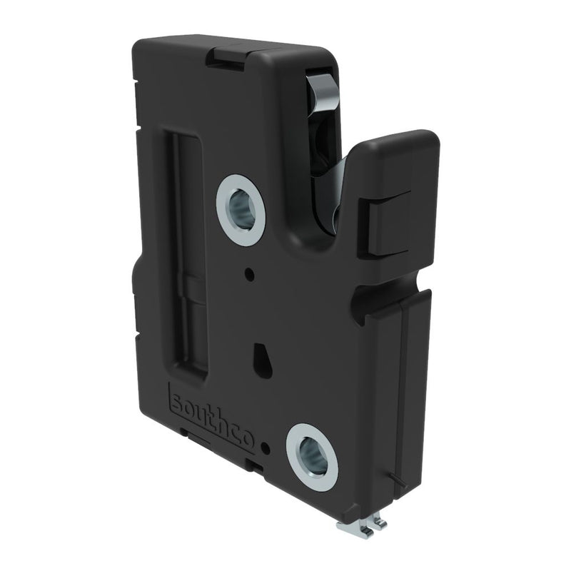 SOUTHCO Electronic Rotary Push-to-Close Latch, Delayed Relock, With Door and Latch Status Switch, No Connector, M6 X 1.0 Thread, PC/ABS Plastic Housing, Bulk Packaged [R4-EM-9D2-150-1]