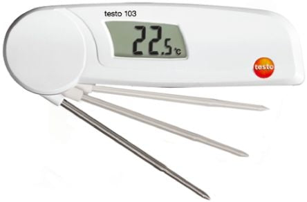 Testo 103 Folding Thermometer with Probe, Penetration Probe, +220°C Max, ±0.5 °C Accuracy [0560 0103]; 720-3776