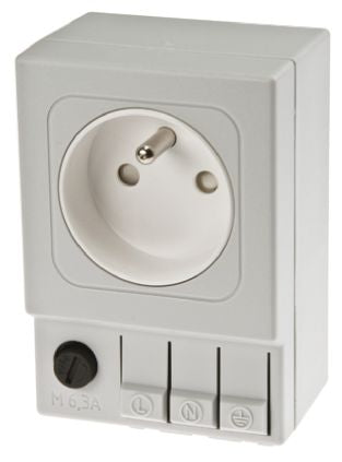 STEGO SD035 Light Grey 1 Gang Plug Socket, 6.3A, Type E - French, Indoor Use [03501.0-00]; 748-1368