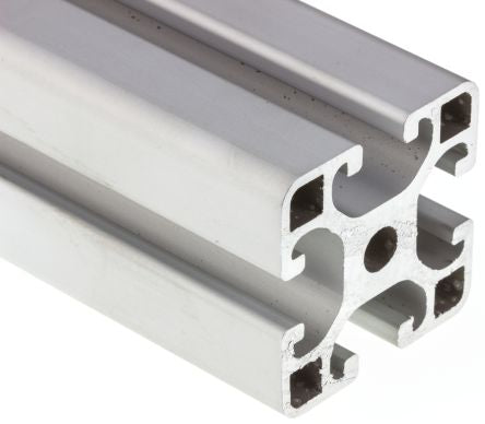 RS PRO Silver Aluminium Profile Strut, 40 x 40 mm, 8mm Groove, 1000mm Length [0]; 761-3319