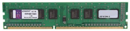Kingston 4 GB DDR3 Desktop RAM, 1600MHz, DIMM, 1.5V [KVR16N11S8/4]; 804-7707