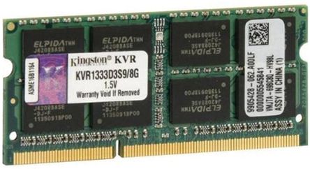 Kingston 8 GB DDR3 Laptop RAM, 1333MHz, SODIMM, 1.5V [KVR1333D3S9/8G]; 804-7745