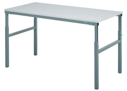 RS PRO Workbench, 300kg Max Load, Adjustable Height, 650 → 900mm x 1800mm x 700mm [0]; 909-7084