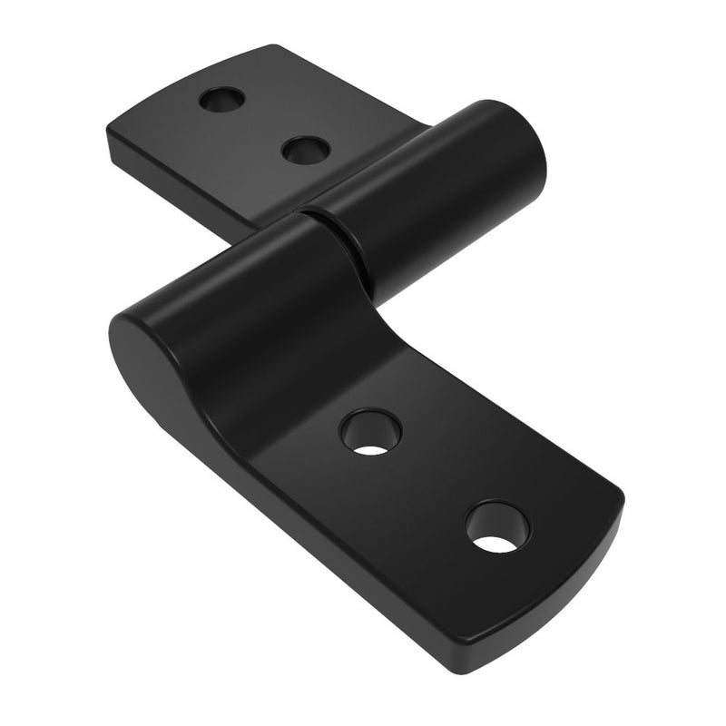 SOUTHCO Constant Torque Hinge, Asymmetric, Forward Torque 0.27 N-m (2.4 in-lbf), Reverse Torque 0.45 N-m (4 in-lbf), Rivet / Screw (thru hole), Zinc Alloy, Black [ST-8A-40RB-50]