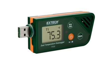 Extech TH30 Temperature Data Logger, USB, 2 Input Channel(s) [TH30]; 100-031