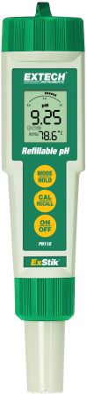 Extech PH110 pH Meter, ±0.01pH Accuracy, 0.01pH Resolution, 14pH Max, 90 °C Max [PH110]; 100-038