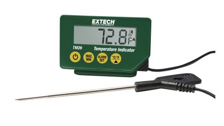 Extech LCD Digital Thermometer for Food Industry, Medical Use, 200°C Max, ±1 °C Accuracy [TM26]; 100-050