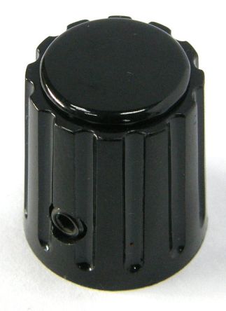 RS PRO 15mm Black Potentiometer Knob for 6.4mm Shaft Splined [0]; 100-106