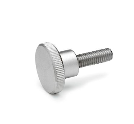 Ganter GN.29776 Natural Stainless Steel Knurled Clamping Knob, M8, Threaded Stud [GN.29776]; 100-119