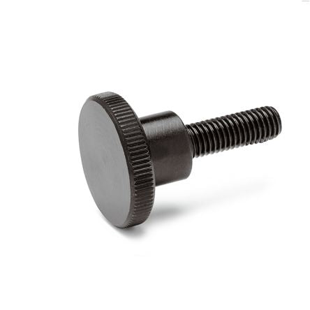 Ganter GN.29737 Black Stainless Steel Knurled Clamping Knob, M8, Threaded Stud [GN.29737]; 100-137