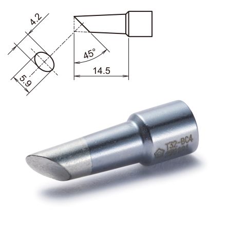 Hakko T32-BC4 4.2 mm Bevel Soldering Iron Tip for use with FX-8806 [T32-BC4]; 100-540