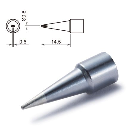 Hakko T32-D08 0.8 mm Chisel Soldering Iron Tip for use with FX-8806 [T32-D08]; 100-543