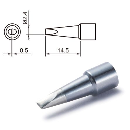 Hakko T32-D24 2.4 mm Chisel Soldering Iron Tip for use with FX-8806 [T32-D24]; 100-547