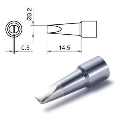 Hakko T32-D32 3.2 mm Chisel Soldering Iron Tip for use with FX-8806 [T32-D32]; 100-548