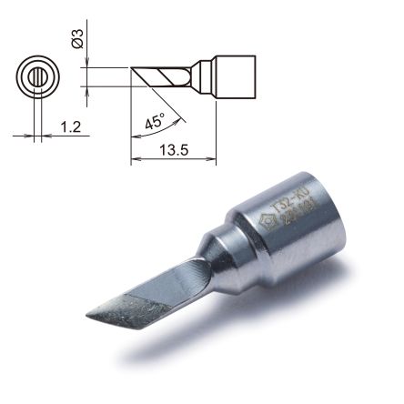 Hakko T32-KU 3 mm Knife Soldering Iron Tip for use with FX-8806 [T32-KU]; 100-556