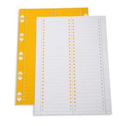 SES Sterling PLIO CLICK Adhesive Cable Label, White, Yellow, 8 → 70mm Cable, for Label Holder and Support Band, [0738 0040 000]; 100-580