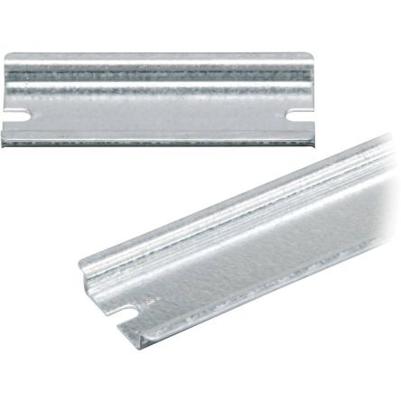 Fibox EKV Series Galvanised Steel DIN Rail for Use with Enclosures, 515 x 35 x 7mm [EKV 50 DIN-35 rail]; 100-583