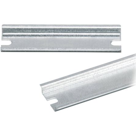 Fibox PRH Series Galvanised Steel DIN Rail for Use with Enclosures, 238 x 35 x 7mm [PRH 2526 DIN-35 rail]; 100-586