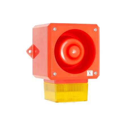 Clifford & Snell YL50 Series Yellow Sounder Beacon, 115 V ac, IP66, Wall Mount, 112dB at 1 Metre [YL50/LL/Y/RF/WR]; 100-979