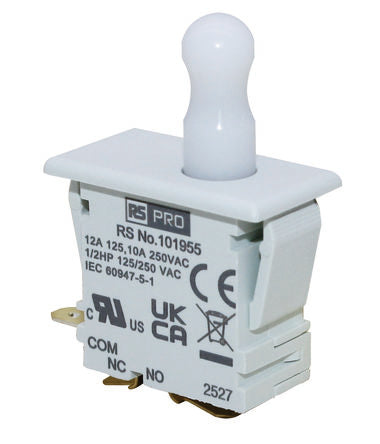 RS PRO Door Interlock Micro Switch, Plunger, SPDT 12A IP40, -37 → 85°C [0]; 101-955