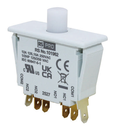 RS PRO Door Interlock Micro Switch, Plunger, DPDT 12A IP40, -37 → 85°C [0]; 101-962