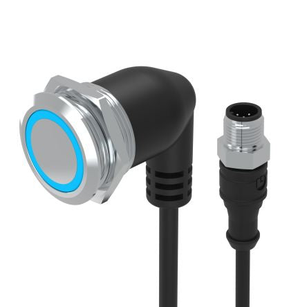 EAO 82 Series Illuminated Push Button Switch, Momentary, Panel Mount, 22mm Cutout, 1CO, Green LED, 35V, IP65, IP67 [82-665A.1134]; 102-390
