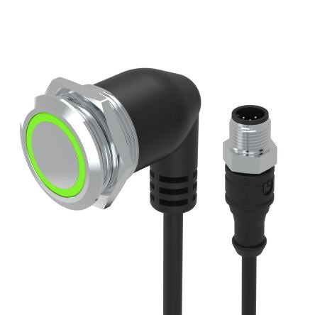 EAO 82 Series Illuminated Push Button Switch, Momentary, Panel Mount, 22mm Cutout, 1CO, White LED, 35V, IP65, IP67 [82-665A.1154]; 102-391