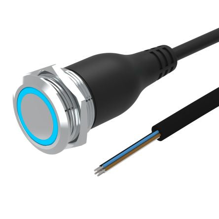 EAO 82 Series Illuminated Push Button Switch, Momentary, Panel Mount, 22mm Cutout, 1CO, Green LED, 35V, IP65, IP67 [82-665C.1134]; 102-438