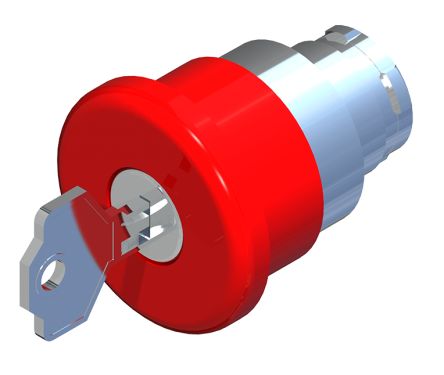 RS PRO Turn Key to Release Emergency Stop Push Button, Panel Mount, 22.5mm Cutout, IP65 [0]; 102-459