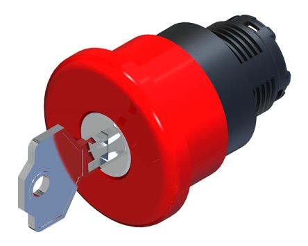 RS PRO Turn Key to Release Emergency Stop Push Button, Panel Mount, 22.5mm Cutout, IP65 [0]; 102-463