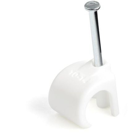 StarTech.com White Polyethylene Clamp collars with nail, 14mm Max. Bundle [CBMNMCC4]; 102-539
