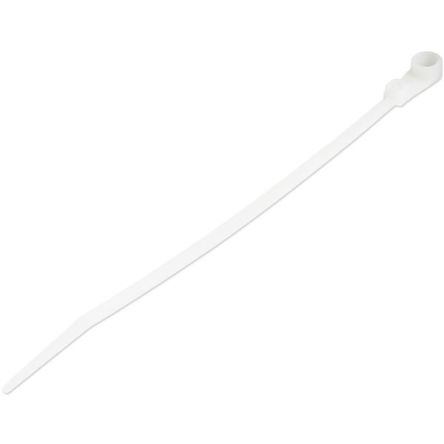 StarTech.com Cable Tie, Cable Ties With Mounting Hole, 171.5mm x 2.5 mm, White Nylon, Pk-100 [CBMZTS10N6]; 102-552