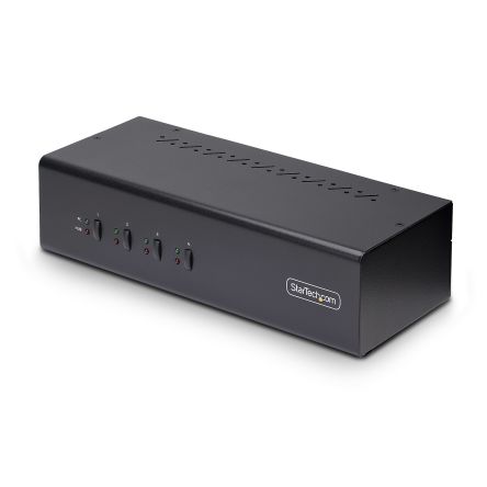 StarTech.com 4 Port Dual Monitor USB DisplayPort KVM Switch, 3.5 mm Stereo 3840 x 2160 Maximum Resolution [P4DD46A2-KVM-SWITCH]; 102-609