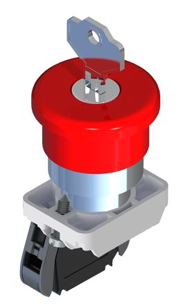 RS PRO Turn Key to Release Emergency Stop Push Button, Panel Mount, 22.5mm Cutout, 1NC, IP65 [0]; 102-714